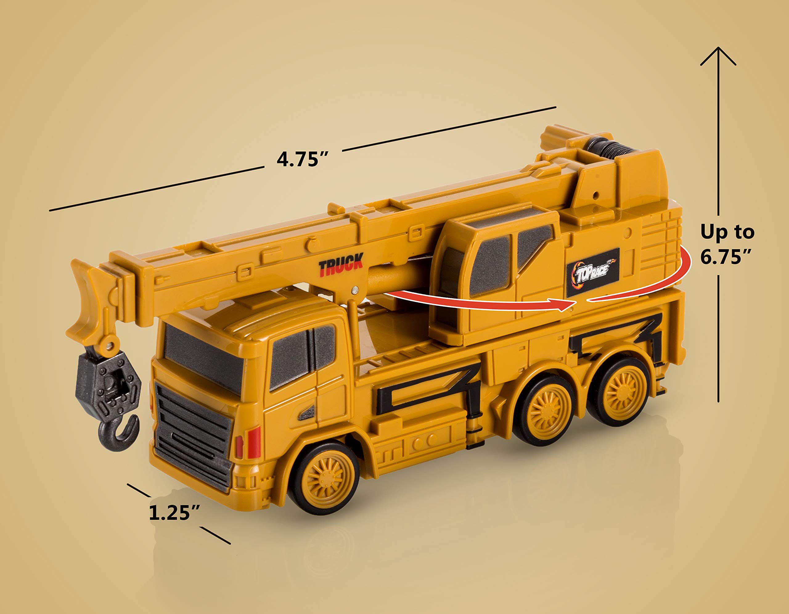 Top Race 4 Channel Mini Remote Control Fork Excavator 1:64 Scale, Mini Construction Toys Series (TR-015)