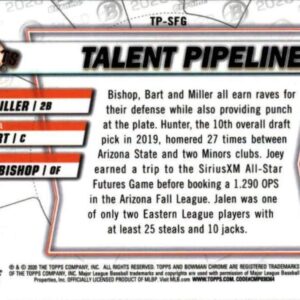2020 Bowman Chrome Talent Pipeline Trios #TP-SFG Hunter Bishop/Joey Bart/Jalen Miller San Francisco Giants RC Rookie MLB Baseball Trading Card
