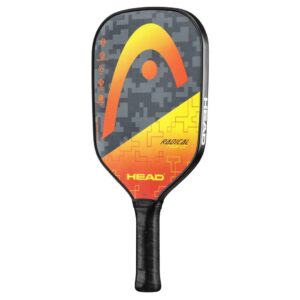 head graphite pickleball paddle - radical tour lightweight paddle w/honeycomb polymer core & comfort grip, orange