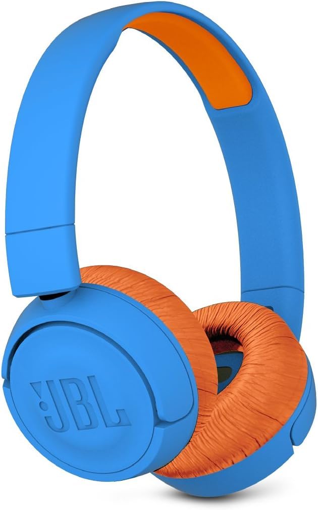 JBL JR 300BT On-Ear Wireless Bluetooth Headphones - Blue / Orange (Renewed)