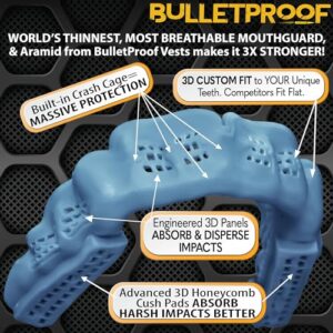 Bulletproof: World’s Thinnest & Most Breathable Mouth Guard is 3X Stronger! BJJ Flag Football Basketball Hockey Lacrosse Rugby Wrestling MMA Boxing Mouthguard Sports Braces Grinding Teeth Adult Youth