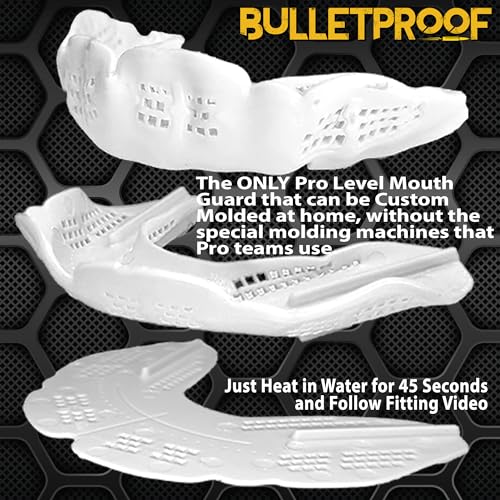 Bulletproof: World’s Thinnest & Most Breathable Mouth Guard is 3X Stronger! BJJ Flag Football Basketball Hockey Lacrosse Rugby Wrestling MMA Boxing Mouthguard Sports Braces Grinding Teeth Adult Youth