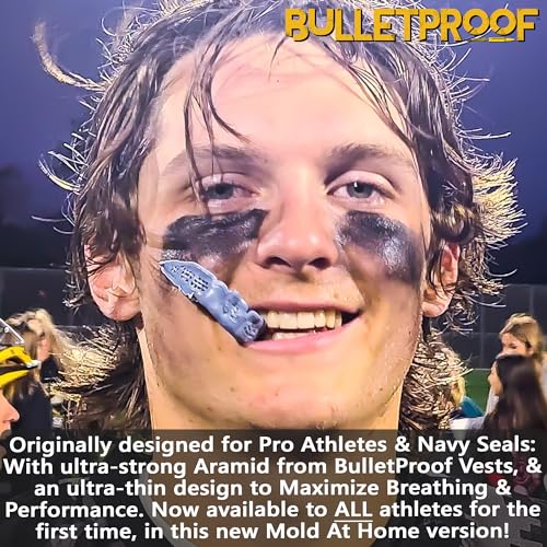 Bulletproof: World’s Thinnest & Most Breathable Mouth Guard is 3X Stronger! BJJ Flag Football Basketball Hockey Lacrosse Rugby Wrestling MMA Boxing Mouthguard Sports Braces Grinding Teeth Adult Youth