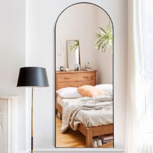 miruo full length mirror, 59" x 20", standing hanging or leaning against wall floor mirrors body dressing wall-mounted for living room, bedroom with aluminum alloy thin frame, silver.