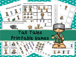 30 printable tall tales themed games and activities