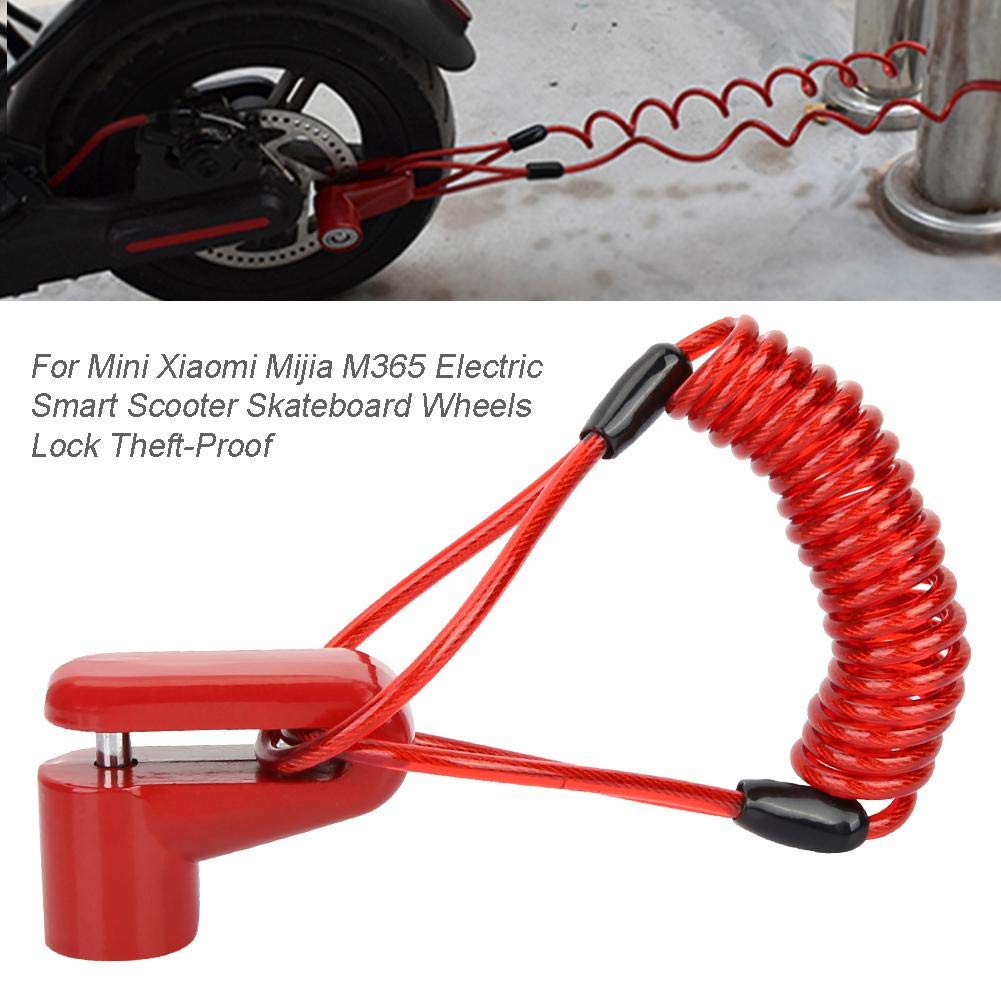 Electric Scooter Lock,Delaman Scooter Lock Set, Anti-Theft Wheel Disc Brakes with Wire Compatible with X-iaomi Mijia M365 Electric Scooter