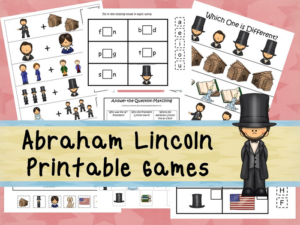 30 printable abraham lincoln themed games and activities