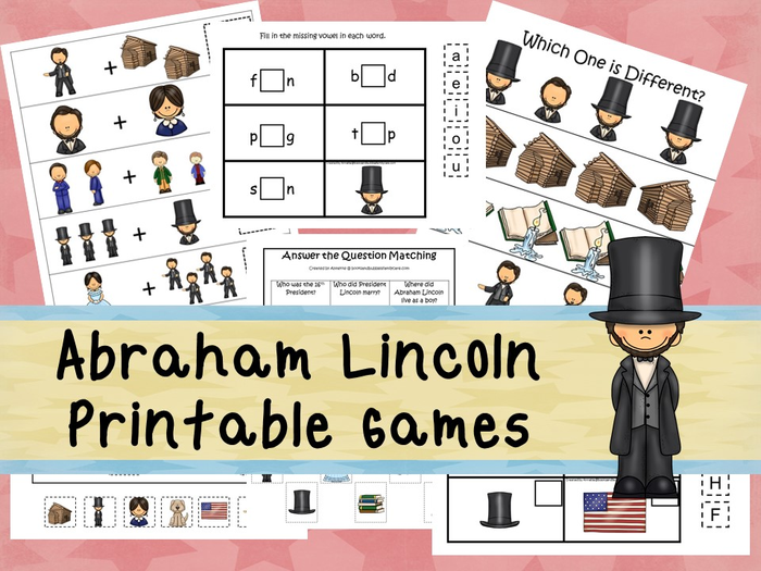 30 Printable Abraham Lincoln themed Games and Activities