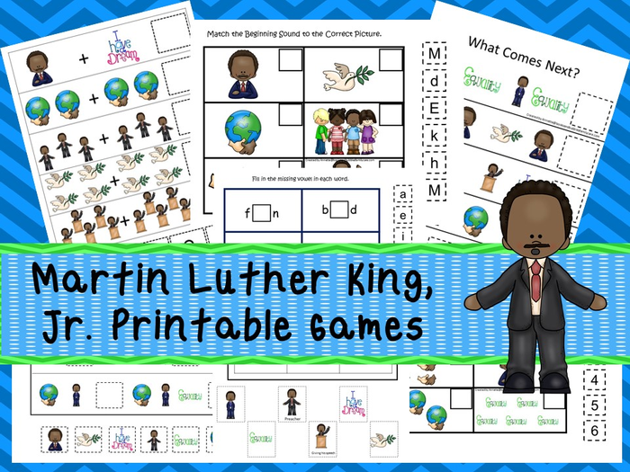 30 Printable Martin Luther King Jr. themed Games and Activities