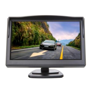 yasoca 5 inch tft lcd car color rear view monitor screen for parking rear view backup camera with 2 optional bracket(suckers mount and normal adhesive stand)