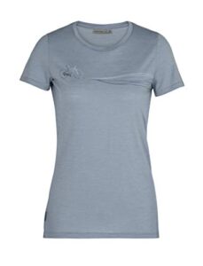 icebreaker merino womens spector short sleeve t-shirt cadence paths, gravel, x-large