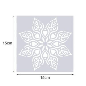 16 Pcs (6 x 6 Inch) Reusable Stencils, Mandala Stencils Mandala Dot Painting Templates Stencil for Painting Art Scrapbook (white-16pcs)