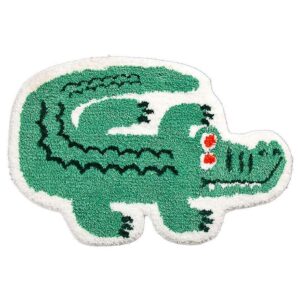 Cute Soft Small Crocodile Shaped Mat for Bathroom,Showroom Bathmat,Non-Slip Bath Rugs,Play Carpet Area Rug for Kids,Photography Props