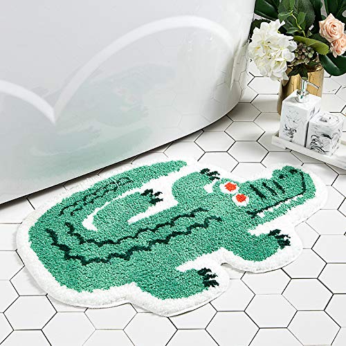 Cute Soft Small Crocodile Shaped Mat for Bathroom,Showroom Bathmat,Non-Slip Bath Rugs,Play Carpet Area Rug for Kids,Photography Props