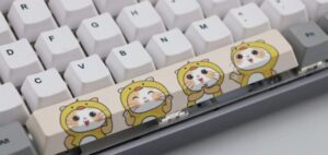 mugen custom costume cats cutesy spacebar keycaps for cherry mx switches - fits most mechanical gaming keyboards - with keycap puller