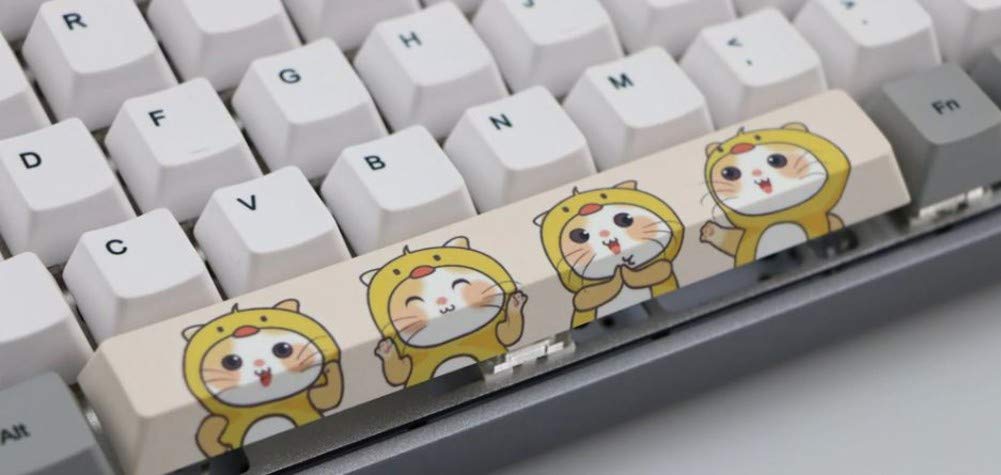 Mugen Custom Costume Cats Cutesy Spacebar Keycaps for Cherry MX Switches - Fits Most Mechanical Gaming Keyboards - with Keycap Puller