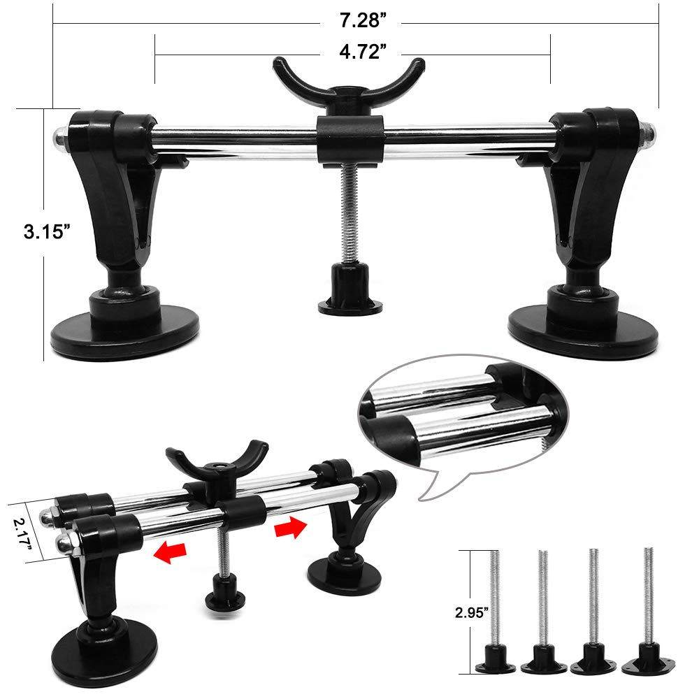 Manelord Auto Body Repair Tool Kit, Car Dent Puller with Double Pole Bridge Dent Puller, Glue Puller Tabs, Glue Shovel for Auto Dent Removal, Minor dents, Door Dings and Hail Damage (with Glue Set)