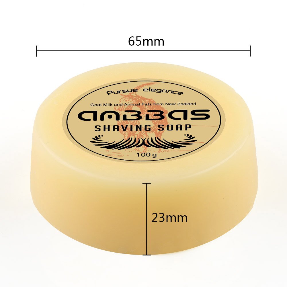 Anbbas Shave Soap Goat Milk 100g 3.5OZ from New Zealand for Beard Barber Traditional Wet Shaving (2pcs, 7 oz)