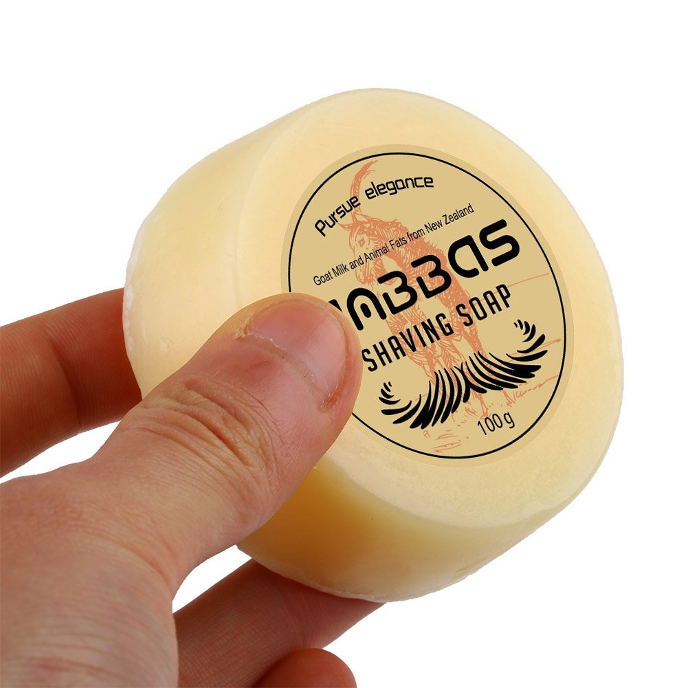 Anbbas Shave Soap Goat Milk 100g 3.5OZ from New Zealand for Beard Barber Traditional Wet Shaving (2pcs, 7 oz)