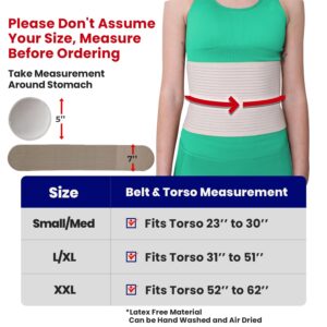 Hernia Belt for Men or Women | C Section Belly Binder & Abdominal Binder | Post Surgery & Pregnancy Tummy Tuck | Hysterectomy, Umbilical Hernia | Postpartum Belly Band & Belly Wrap | (L/XL)