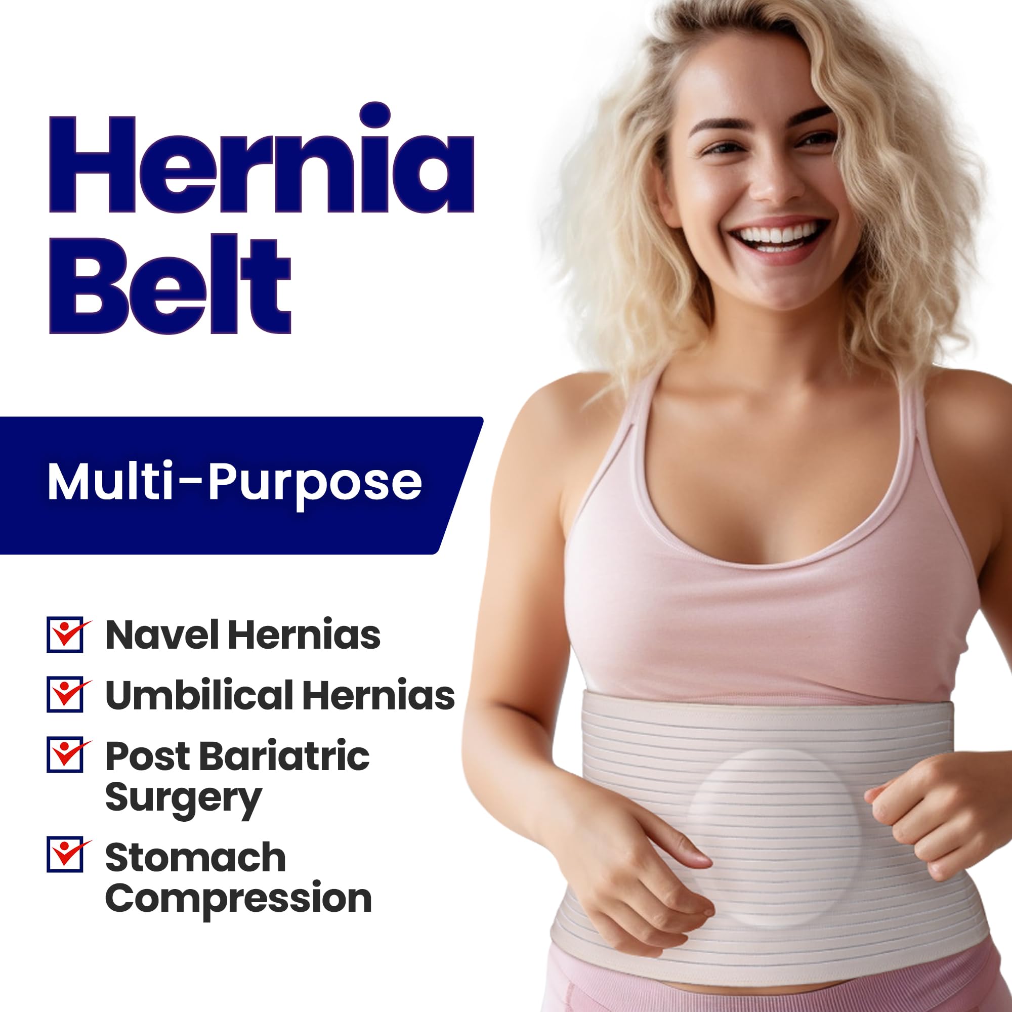 Hernia Belt for Men or Women | C Section Belly Binder & Abdominal Binder | Post Surgery & Pregnancy Tummy Tuck | Hysterectomy, Umbilical Hernia | Postpartum Belly Band & Belly Wrap | (L/XL)