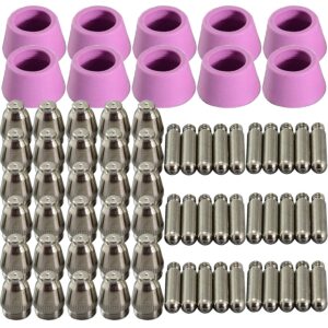 awlolwa 70pcs plasma cutter torch consumables nozzles tips kit for sg-55 ag-60 40/50/78 amp…
