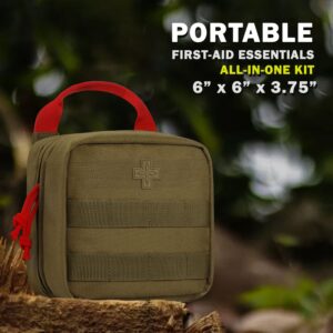 Everlit 180 Pieces Tactical First Aid Kit IFAK Molle EMT Pouch Outdoor Camping Emergency Kits for for Camping Boat Hunting Hiking Home Car Earthquake and Adventures