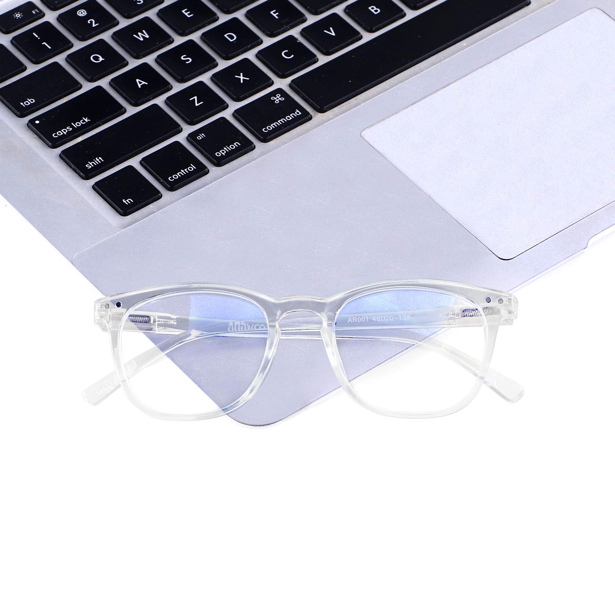 ANDWOOD Blue Light Blocking Glasses Women Men Computer Small Face Frame Bluelight Blocker Teens Square Frame Clear Crystal