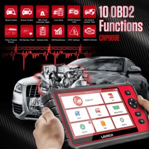 2024 LAUNCH CRP909e Full System OBD2 Scanner, OE-Level Diagnostic Tool, 28+ Reset Scanner, Injector Coding, ABS Bleeding, Auto Vin 2 Yrs Free Update