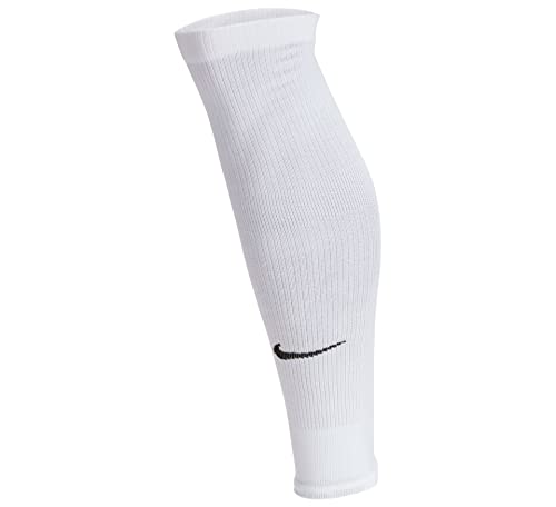 NIKE Standard Football Leg Sleeve, White/Black, Small-Medium