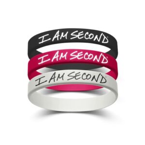 i am second 3-pack adult multi-color wristband bundle