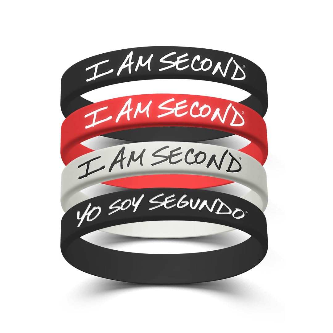 4-Pack I Am Second Adult Multi-Color Wristband Bundle