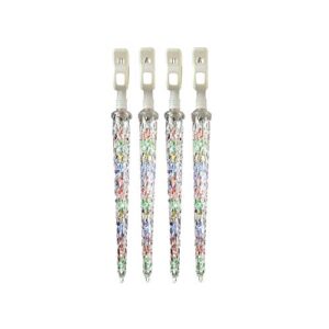 noma led quick-clip cascading shooting star icicle christmas lights | built-in clip-on icicle lights | 10 multi-color bulbs | 12.6 ft. white wire strand 