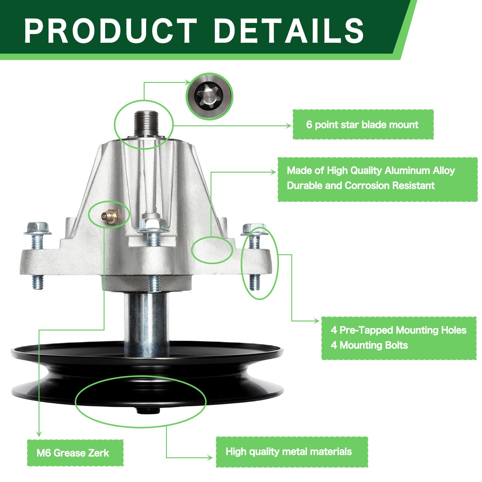 TENGMUJX 918-04822 Spindle Assembly Replace OEM 918-04822A 618-04822 918-04889 30-8001 Compatible with 42" Decks Cub Cadet/MTD/Troy-Bilt LTX1040 LTX1042 LTX1045 RZT-42