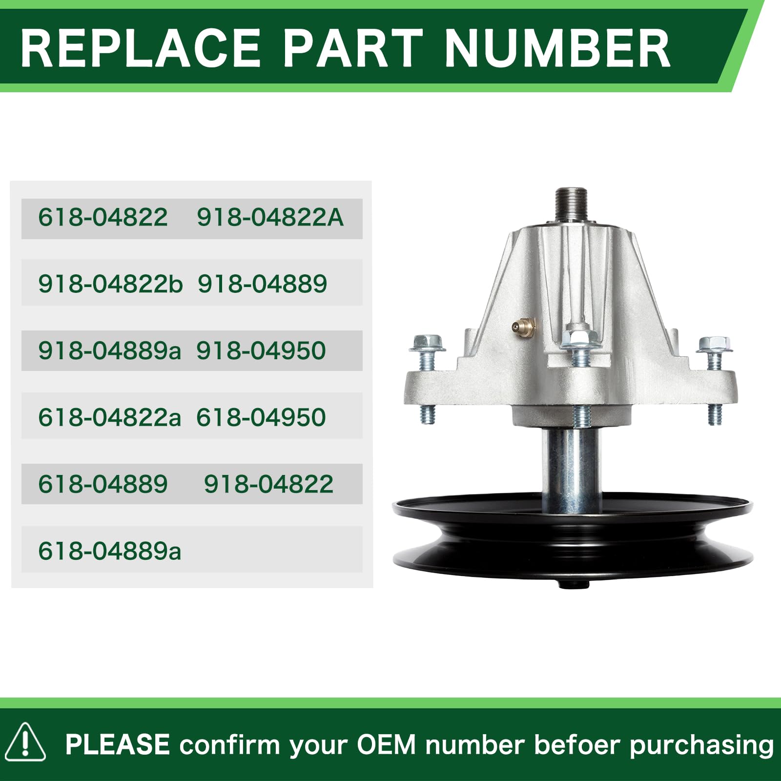 TENGMUJX 918-04822 Spindle Assembly Replace OEM 918-04822A 618-04822 918-04889 30-8001 Compatible with 42" Decks Cub Cadet/MTD/Troy-Bilt LTX1040 LTX1042 LTX1045 RZT-42