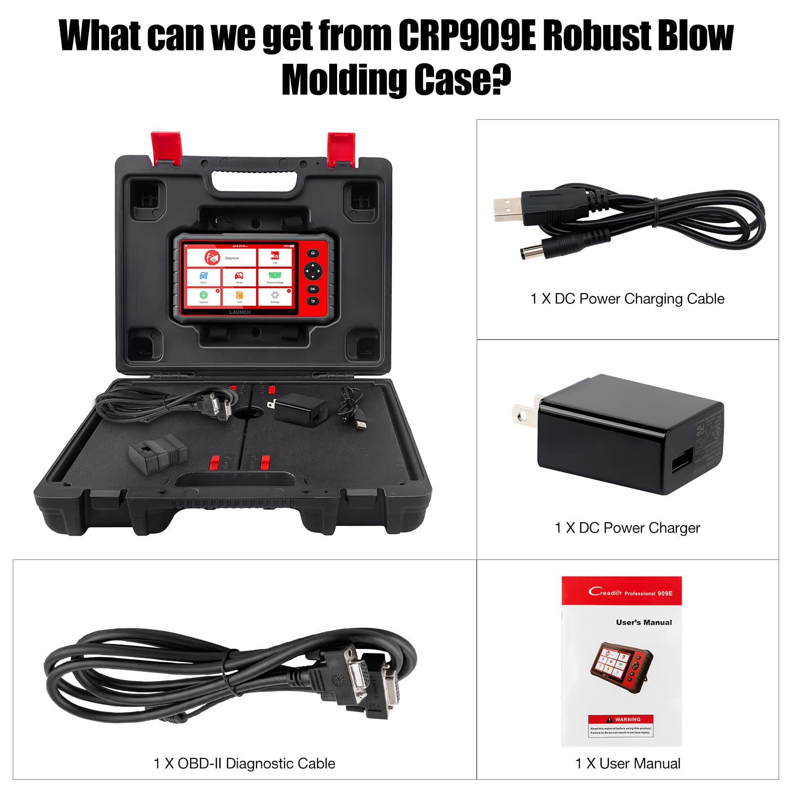 LAUNCH CRP909E Elite Full System OBD2 Scanner,2024 OE-Level Car Diagnostic Scan Tool,28+ Reset Service,TPMS,SAS,DPF,ABS Bleeding,2 Years Free Update