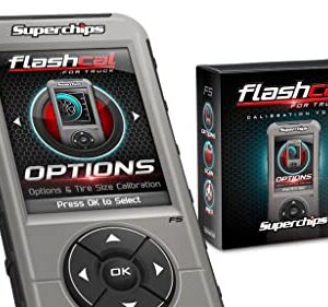 NEW SUPERCHIPS FLASHCAL F5 IN-CAB TUNER,GASOLINE,COMPATIBLE WITH 1999-2020 FORD F-SERIES GAS TRUCKS,1999-2018 FORD F-SERIES DIESEL TRUCKS & 2019 FORD F-150 3.0L POWER STROKE DIESEL ENGINES