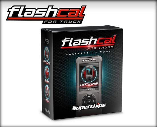 NEW SUPERCHIPS FLASHCAL F5 IN-CAB TUNER,GASOLINE,COMPATIBLE WITH 1999-2020 FORD F-SERIES GAS TRUCKS,1999-2018 FORD F-SERIES DIESEL TRUCKS & 2019 FORD F-150 3.0L POWER STROKE DIESEL ENGINES