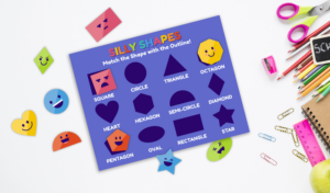 printable shapes interactive educational poster