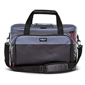 igloo coast durable and compact insulated 36 can cooler duffel bag, dark blue