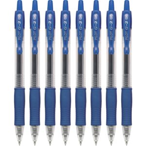 pilot, g2 premium gel roller pens, extra fine point 0.5 mm, pack of 8, blue