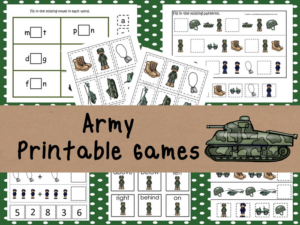 30 printable army themed games and activities