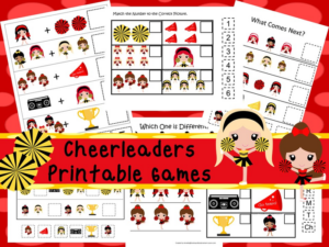 30 printable cheerleaders themed games and activities