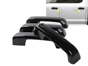 eloveq gloss black handle cover covers compatible with ford 2015-2019 f-150/2017-2019 f-250 + f-350 superduty (gloss black-w/o smart keyless)