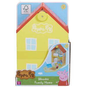 peppa pig wooden family home, sustainable fsc certified wooden toy, preschool toy, imaginative play, gift for 2-5 year old