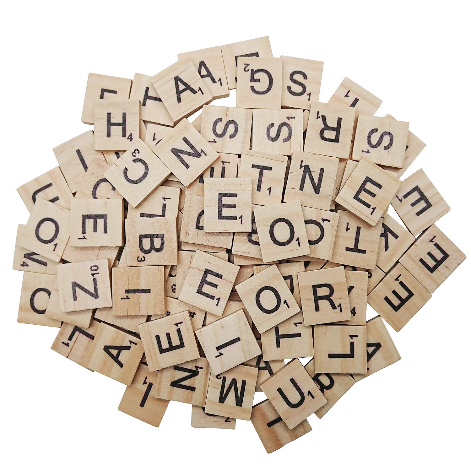 1000PCS Wooden Scrabble Tiles, Scrabble Letters for Crafts - Making Alphabet Coasters and Scrabble Crossword Game