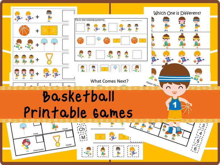 30 Printable Basketball themed Games and Activities