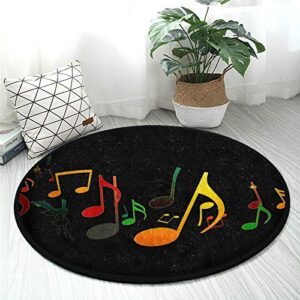 alaza dancing music note round area rug non slip rug floor mat carpet entryway hallway sofa living room bedroom home decor