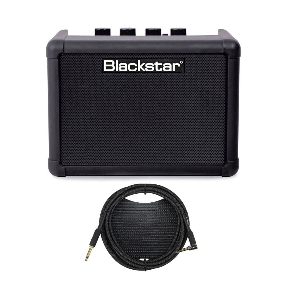 Blackstar FLY3BLUE Electric Guitar Mini Bluetooth Amplifier Bundle with 10-Foot Instrument Cable (2 Items)