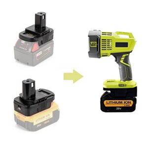 URUN DM18RL Adapter for Dewalt Milwaukee to Ryobi, Adaptor for Milwaukee M18 18V & for Dewalt 20V Battery Convert for Ryobi 18V Power Tools with USB Charging Port